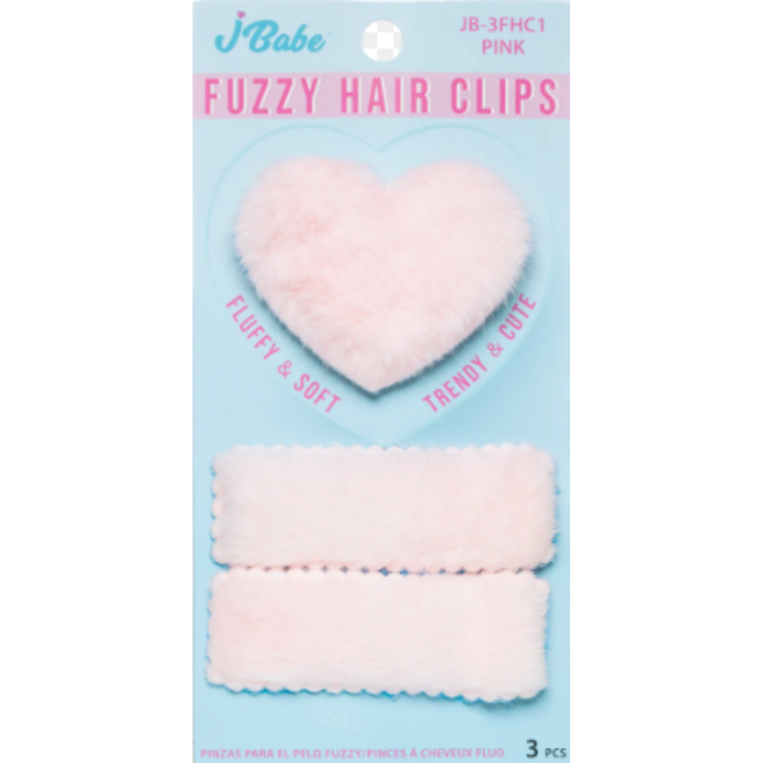 Fuzzy Hair Clips Set of 3