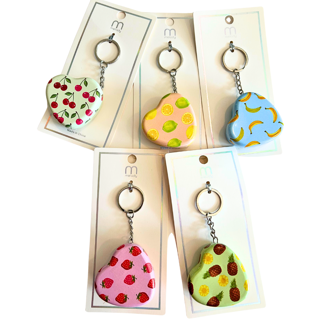 Heart Shaped Fruit Backpack Charm + Key Chain